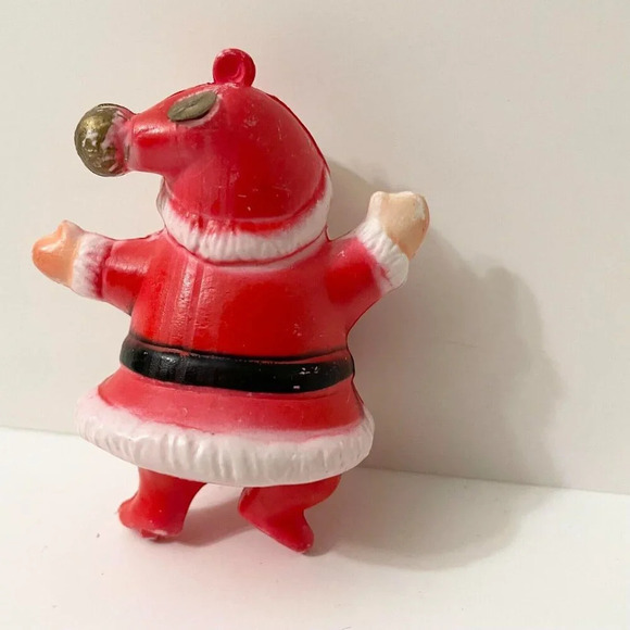 Vintage Mini Blow Mold Santa Christmas Ornament 3 Inch Tall Flaws - Picture 7 of 16